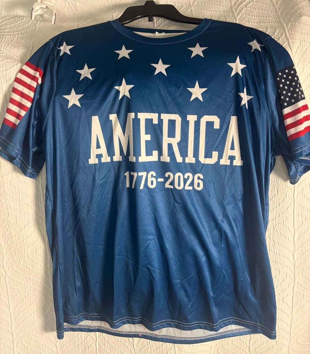 Unbranded America 1776-2026 T-Shirt Size M Blue Patriotic Stars